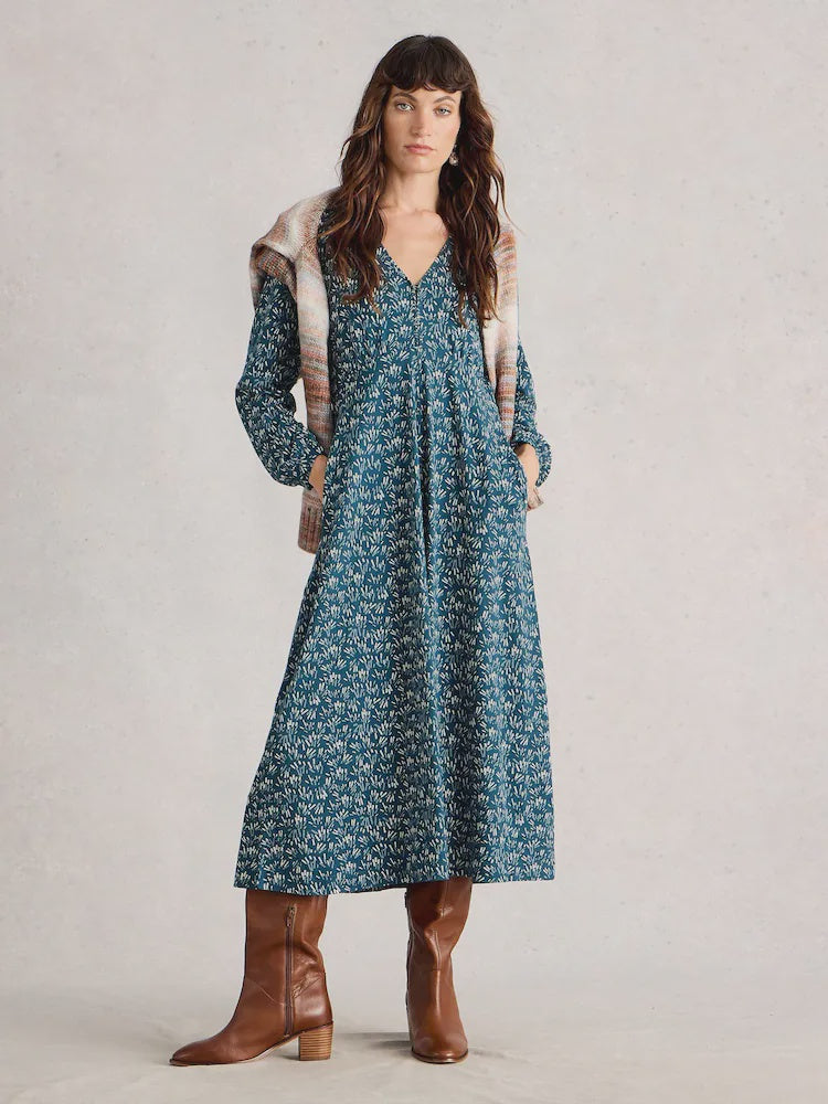 Megan Jersey Dress- Blue Print