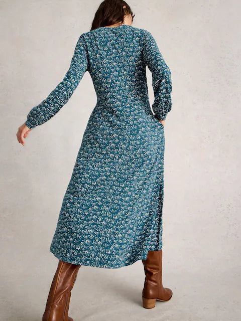 Megan Jersey Dress- Blue Print