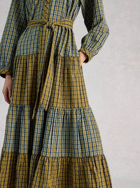 Clementine Check Midi Dress