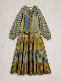 Clementine Check Midi Dress