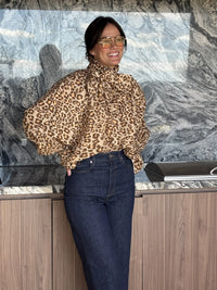 Harriet Blouse in leopard print
