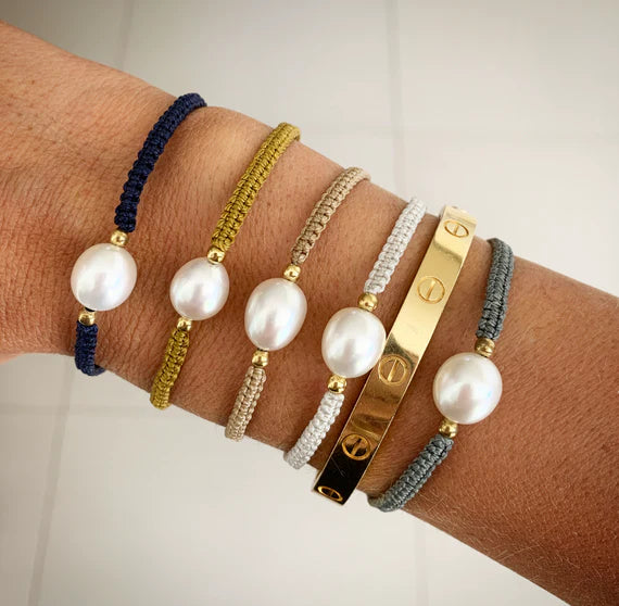 Pearl Rope Braceletv / Gunmetal