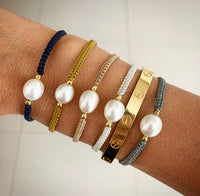 Pearl Rope Braceletv / Gunmetal