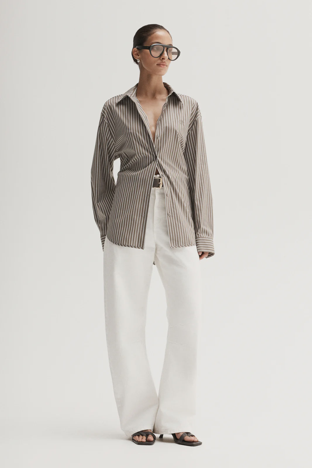 Emry Stripe Shirt- Taupe Stripe