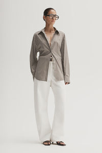 Emry Stripe Shirt- Taupe Stripe
