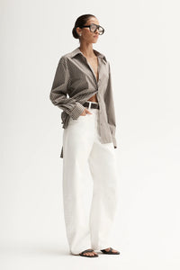Emry Stripe Shirt- Taupe Stripe