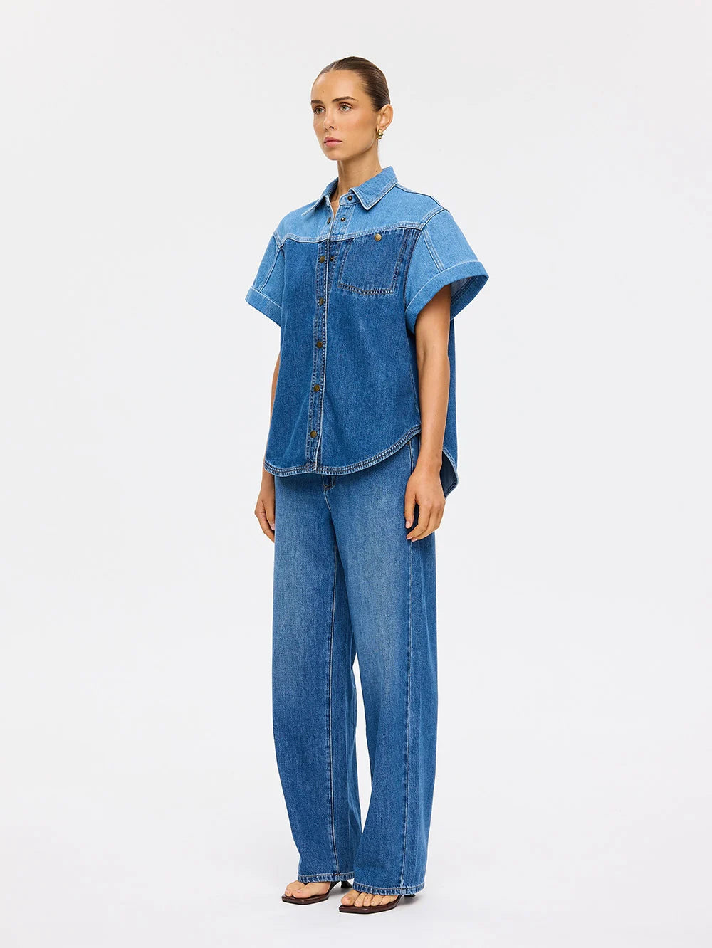 Coralie Denim Shirt - Two Tone Denim