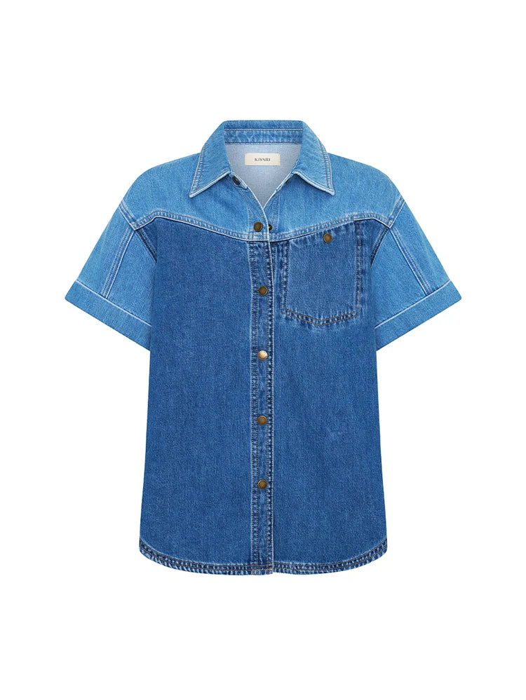 Coralie Denim Shirt - Two Tone Denim