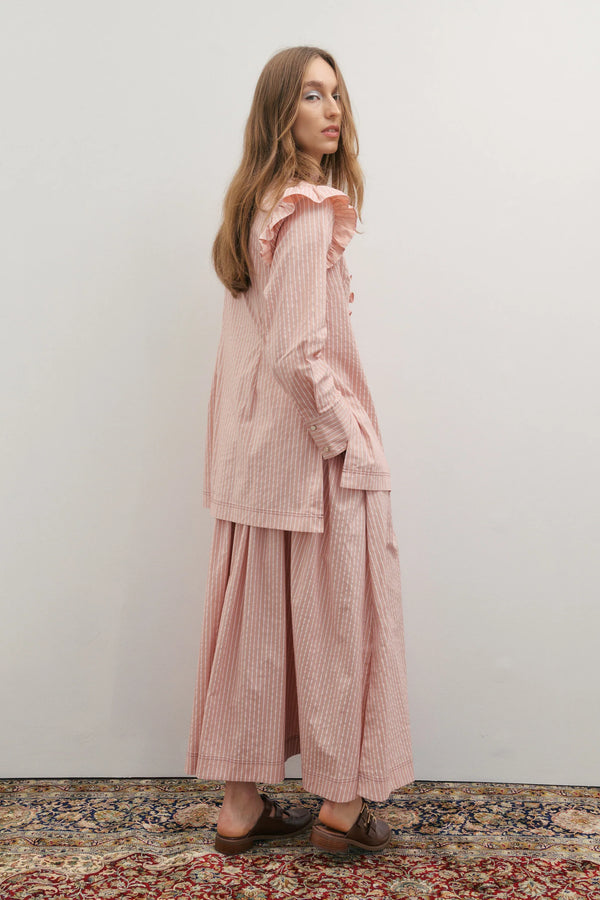 Rue Maxi Skirt- Rosewater & Ivory Stripe