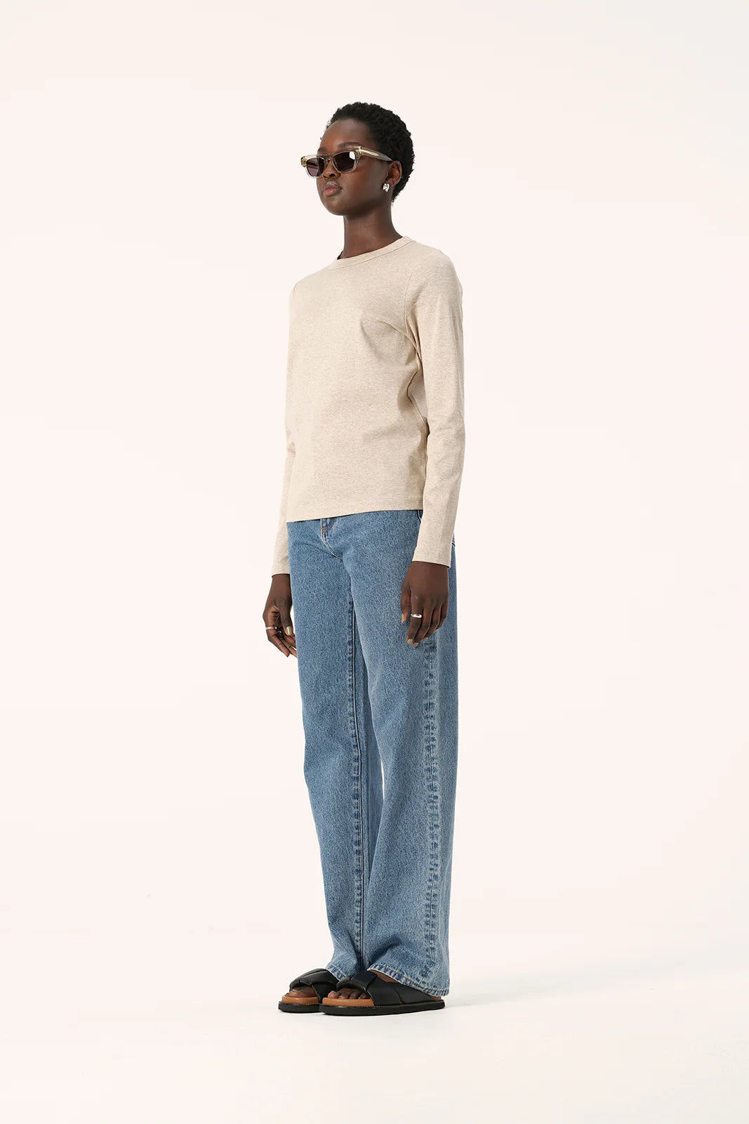 Mia L/S Tee / Oat Marle