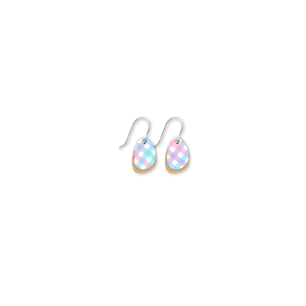 Fairy Floss Gingham Layered Sweet Pea Drop Earrings