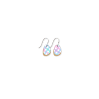 Fairy Floss Gingham Layered Sweet Pea Drop Earrings