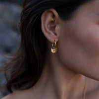 Moon Gazer Earrings Gold/Rose Quartz