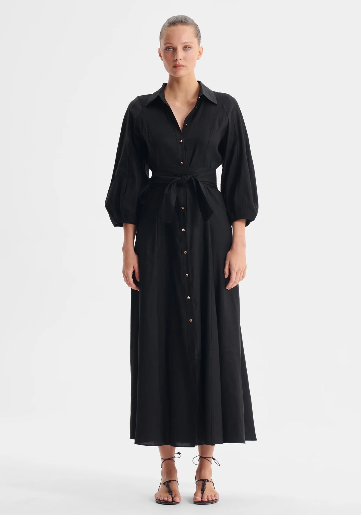 Madelyn Shirt Dress- Black