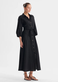 Madelyn Shirt Dress- Black