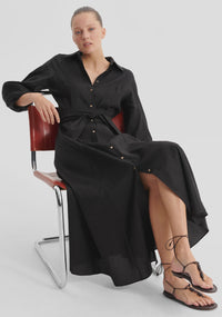Madelyn Shirt Dress- Black