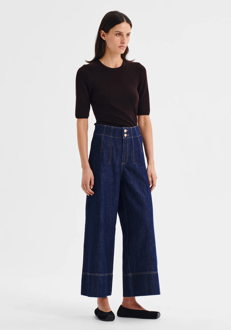 Pierrot Crop Denim Jean- Indigo