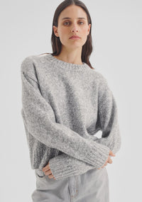Zoe Knit Pullover- Grey Marle
