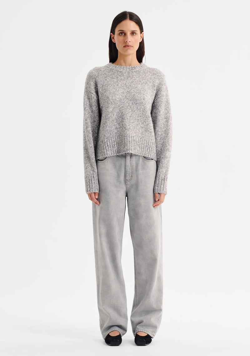 Zoe Knit Pullover- Grey Marle