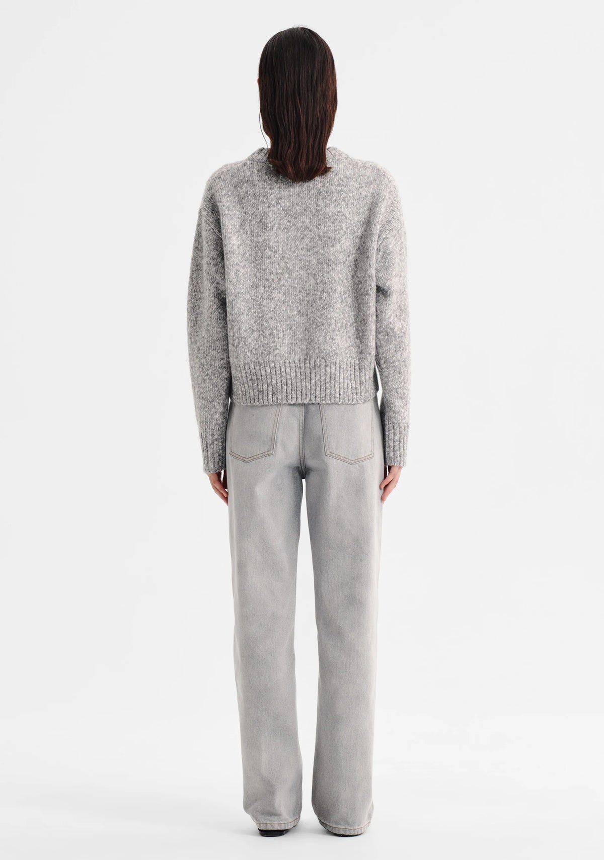 Zoe Knit Pullover- Grey Marle