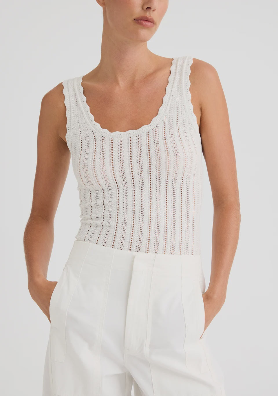 Odette Knit Tank White