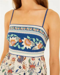 Soft Pink Floral Dehli Tapestry Midi Dress