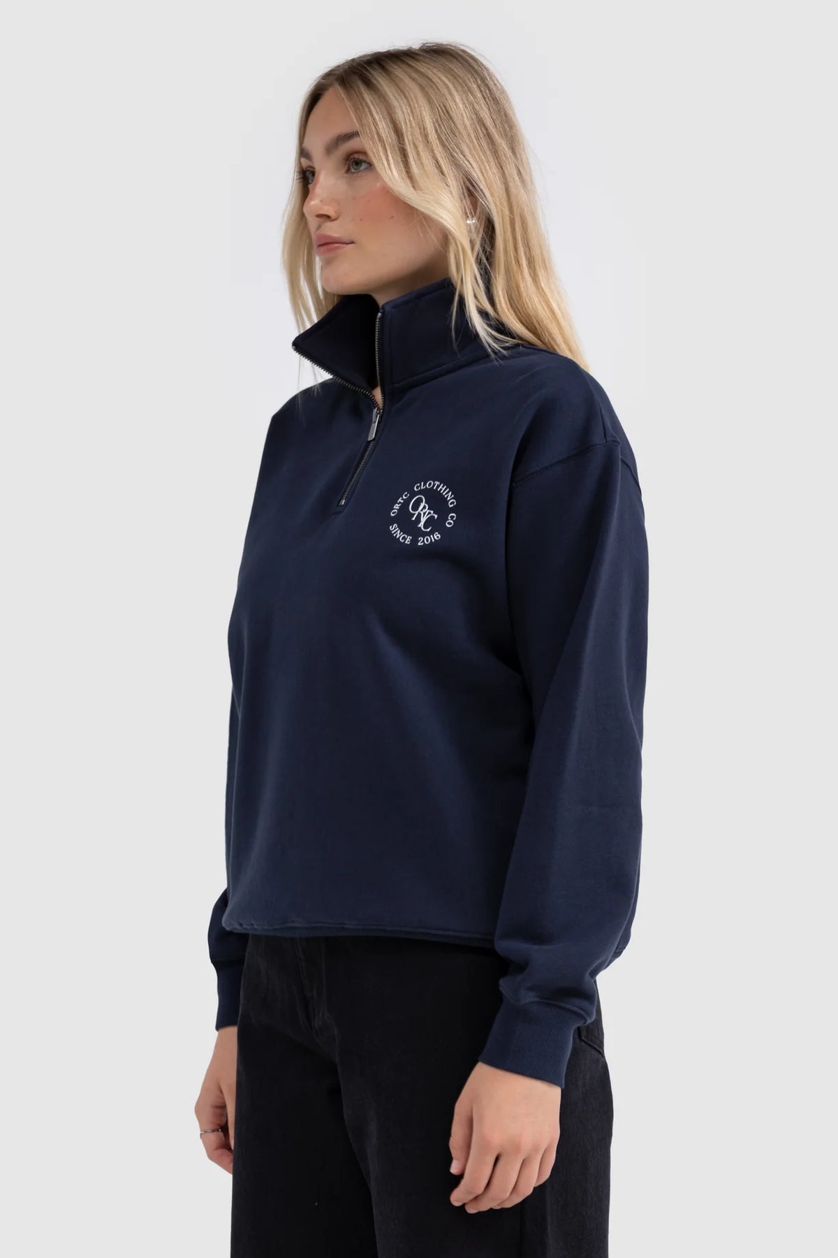 Asta Quarter Zip Jumper / Navy