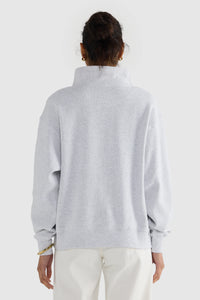 Ava Ribbed Quarter Zip / White Marle