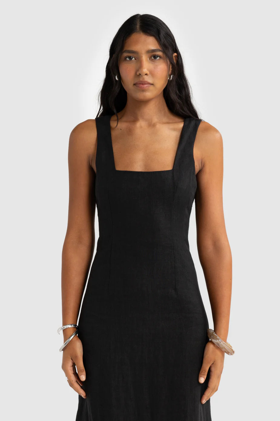 Zoey Linen Dress- Black