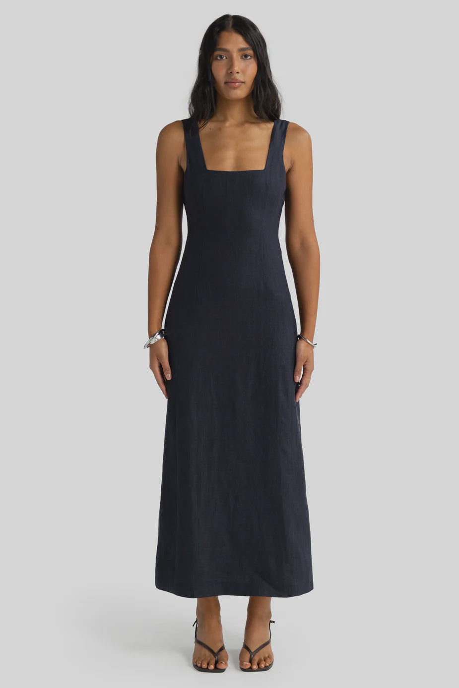 Zoey Linen Dress- French Navy