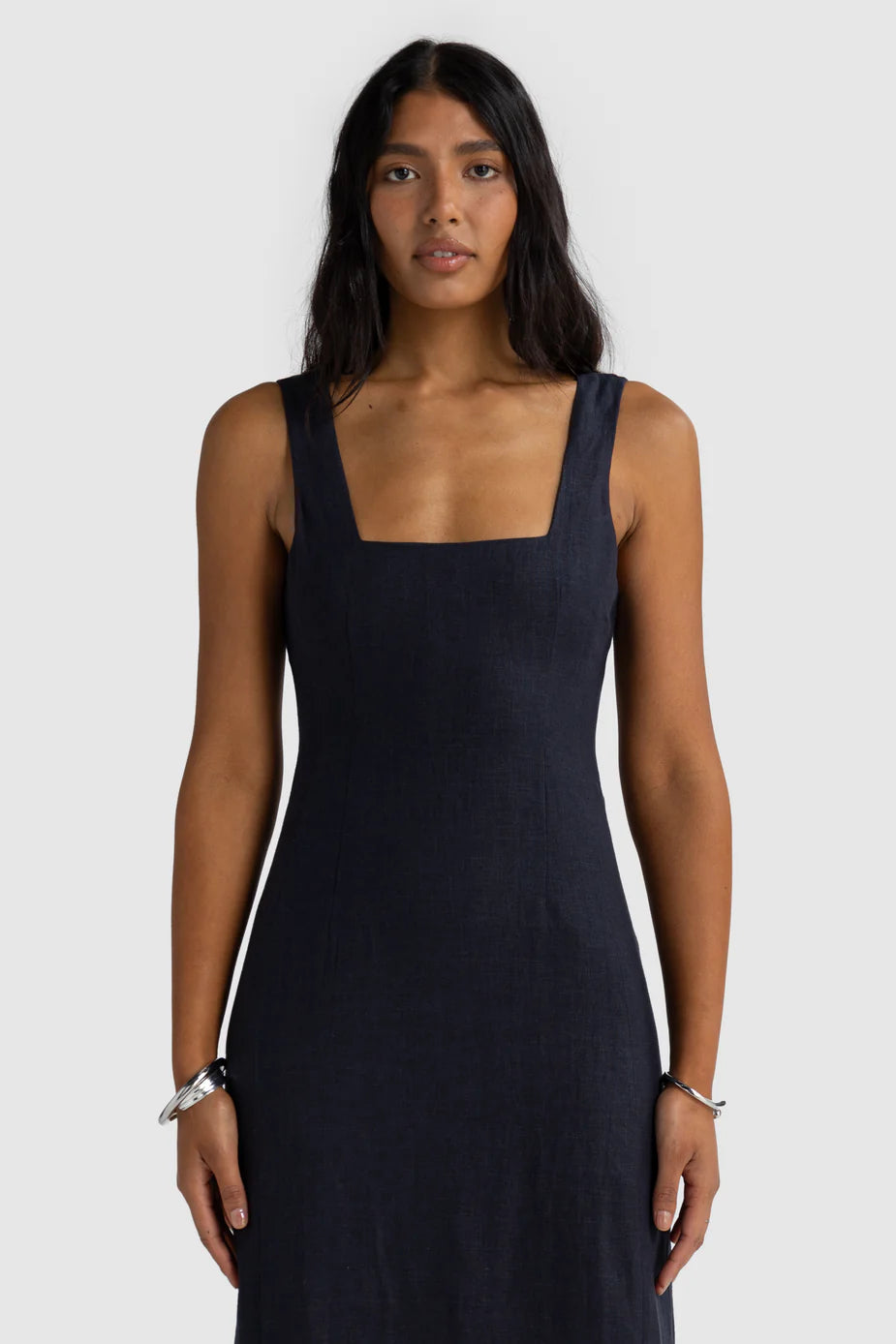 Zoey Linen Dress- French Navy