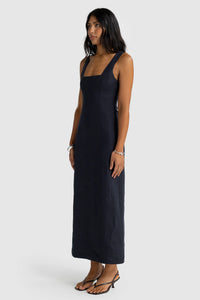 Zoey Linen Dress- French Navy