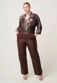 Asher Viscose Faille Shirt- Ember Vines