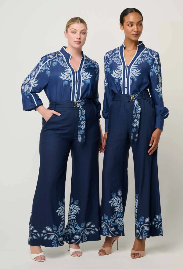 Asher Viscose Faille Shirt- Moonlit Batik