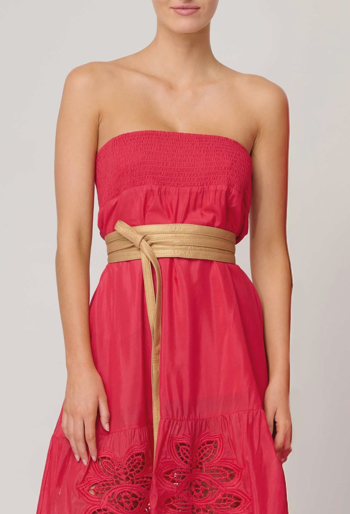 Milton Leather Belt- Gold/ S-M
