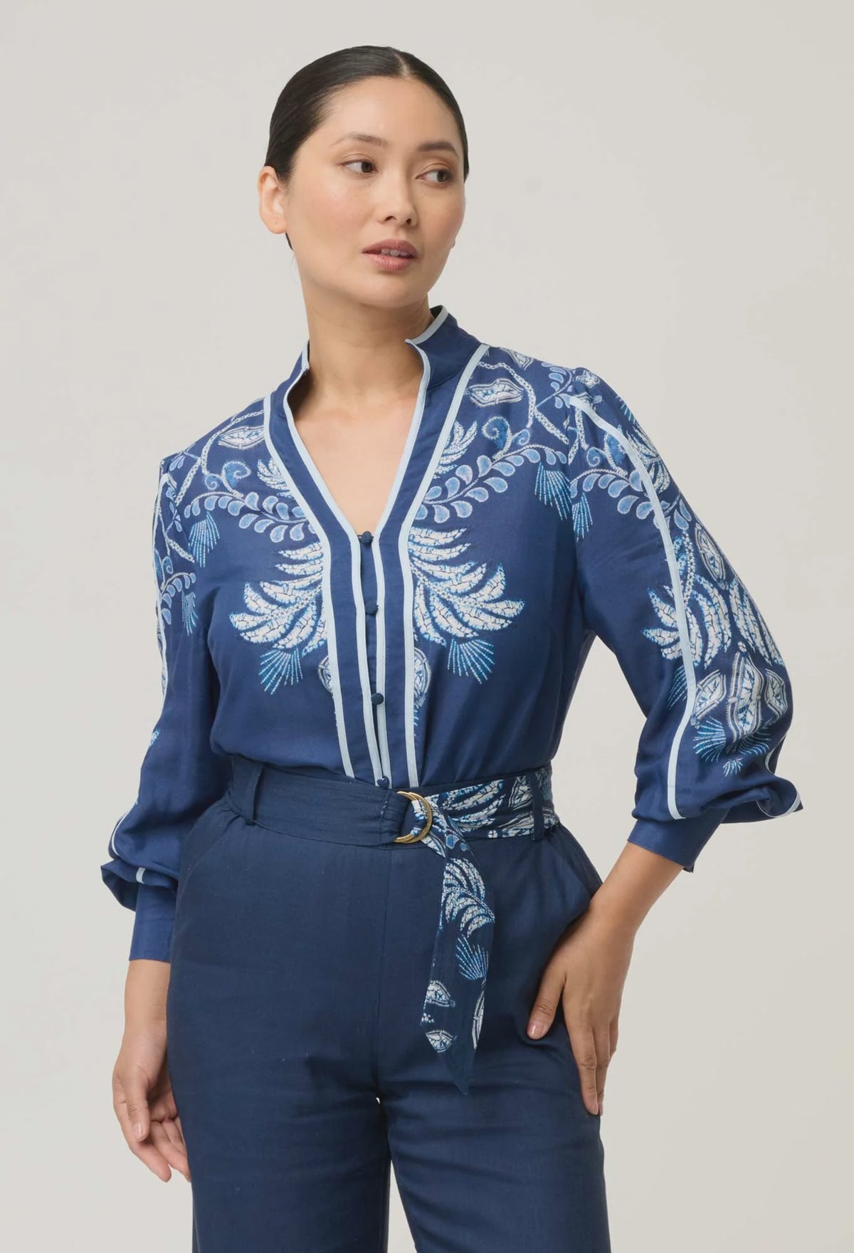 Asher Viscose Faille Shirt- Moonlit Batik