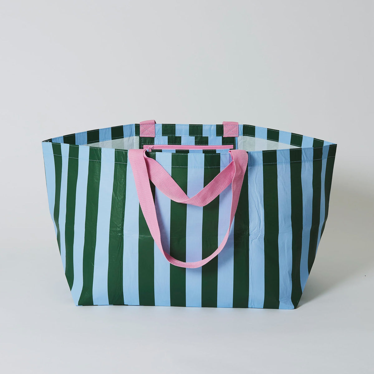 Green & Blue Stripe Oversized Tote