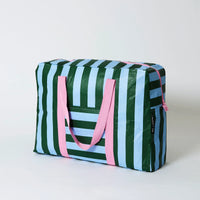 Green & Blue Stripe Overnight Bag
