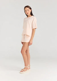 Boxy Tee- Stripe Peony