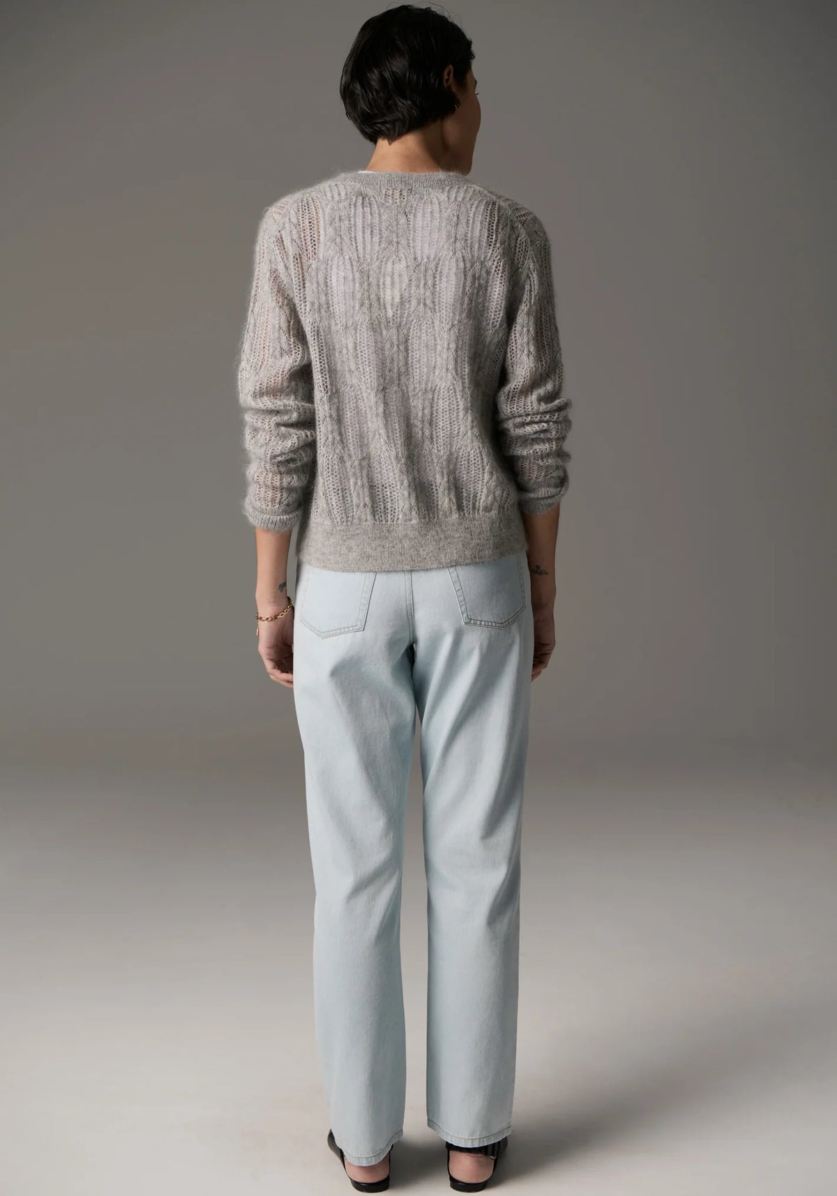Livia Cardigan Pointelle / Silver
