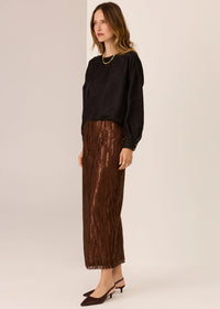 Sequence Beaded Skirt- Choc
