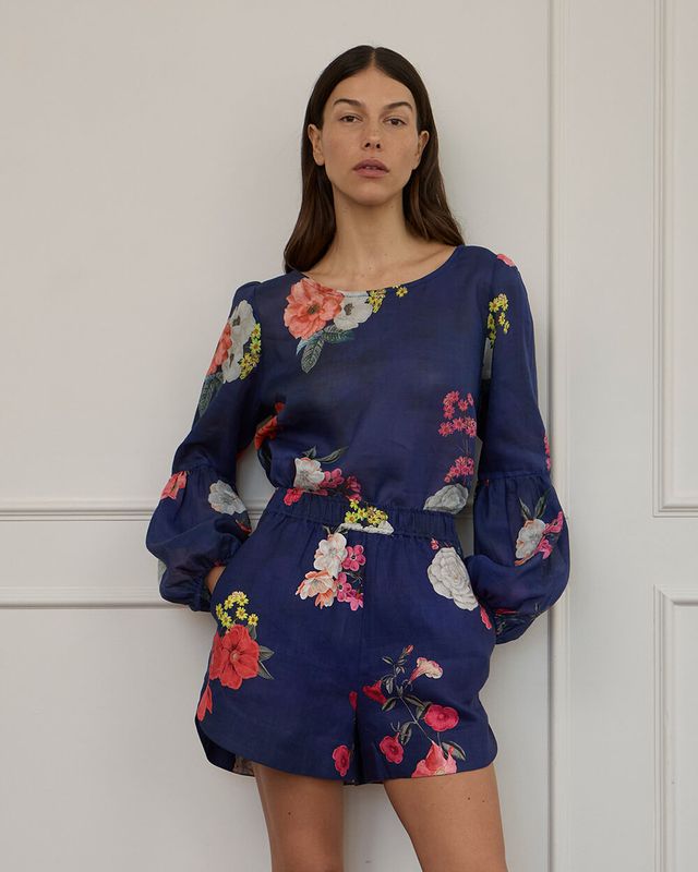Sloan top navy vintage floral