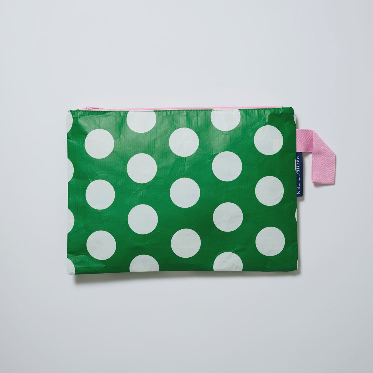 Large Zip Pouch- Polka Dot