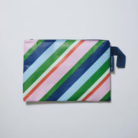 Large Zip Pouch- Rugby Stripe