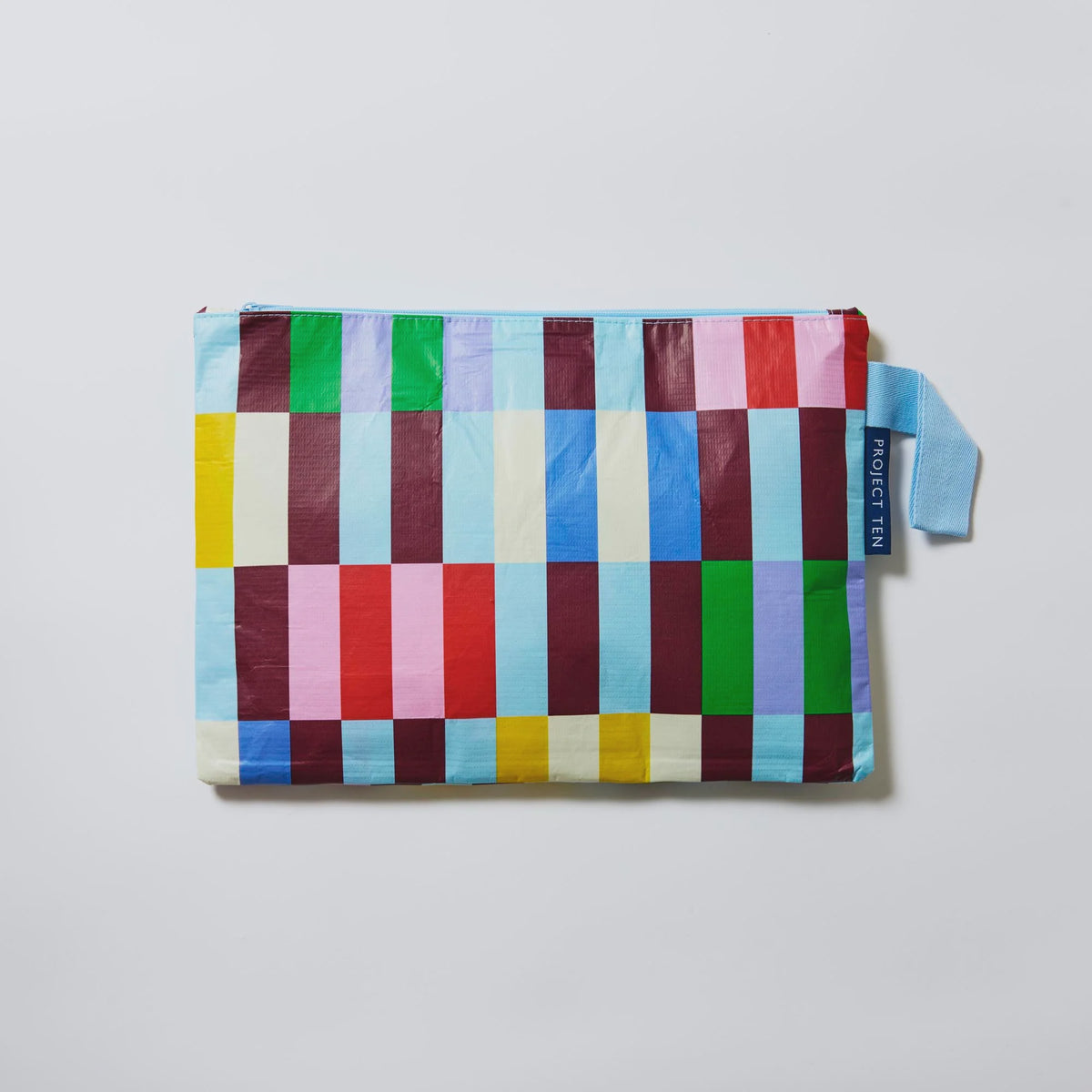 Large Zip Pouch- Multi Stripe