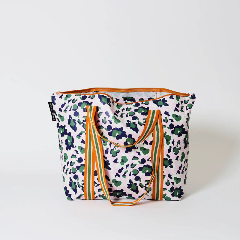 Leopard Medium Zip Tote