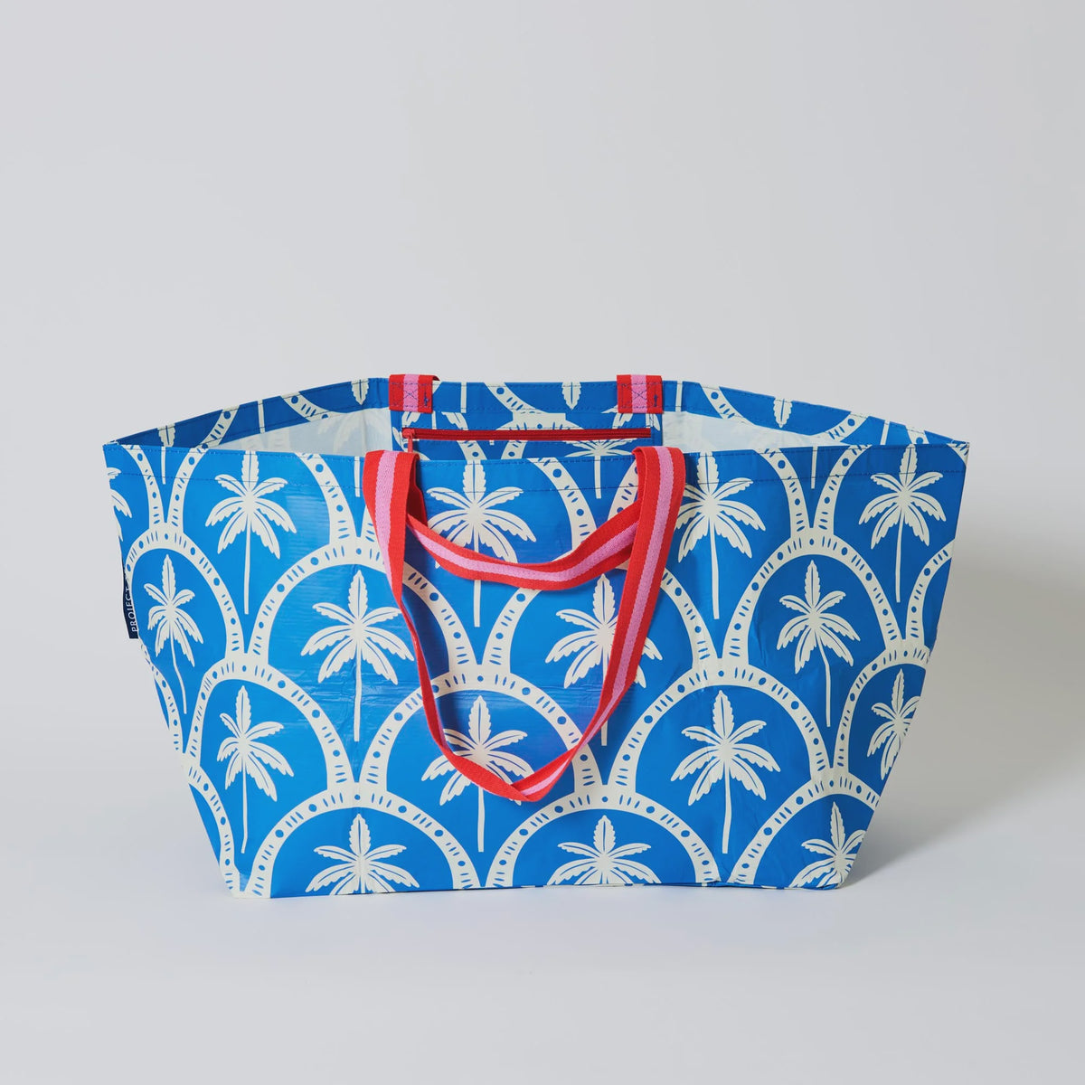 Oversized Tote- Blue Palm