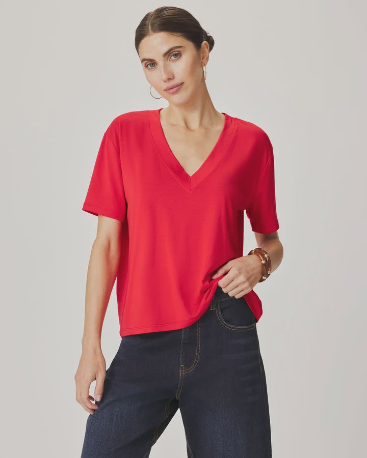 Kacey Bamboo V Neck SS Tee