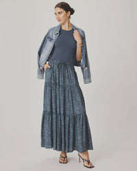 Iris Paisley Skirt - Blue