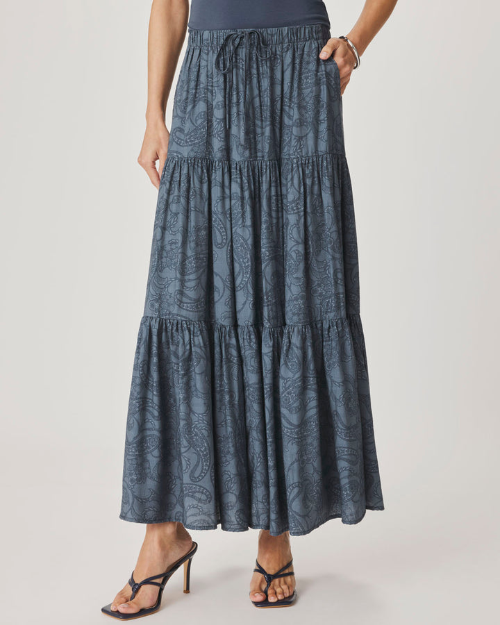 Iris Paisley Skirt - Blue